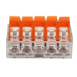 Excellway 40 Pcs 5 Pins Compact Connectors Terminal Block Electric Cable Wire Connectors