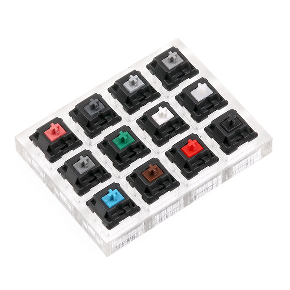 12 Key Cherry Switch Keyboard Switch Tester with Acrylic Base and Clear Keycaps