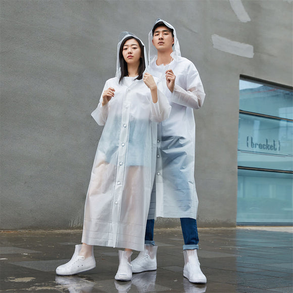 Frosted Transparent Rain Coat Raincoat With Detachable Hat Casual Cut For Men And Women from xiaomi youpin