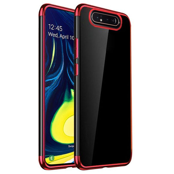 Bakeey 3 in 1 Shockproof Plating Bumper Transparent Soft TPU Protective Case for Samsung Galaxy A80 2019