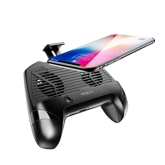 ROCK Gamepad Controller Phone Holder Double Cooling Fan With Power Bank For 4-6.7 inch Phones