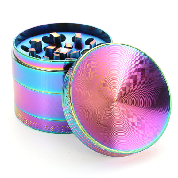 4 Layer 63mm Alloy Tobacco Grinder Herb Cigarette Crusher Grinder Rainbow Dazzle
