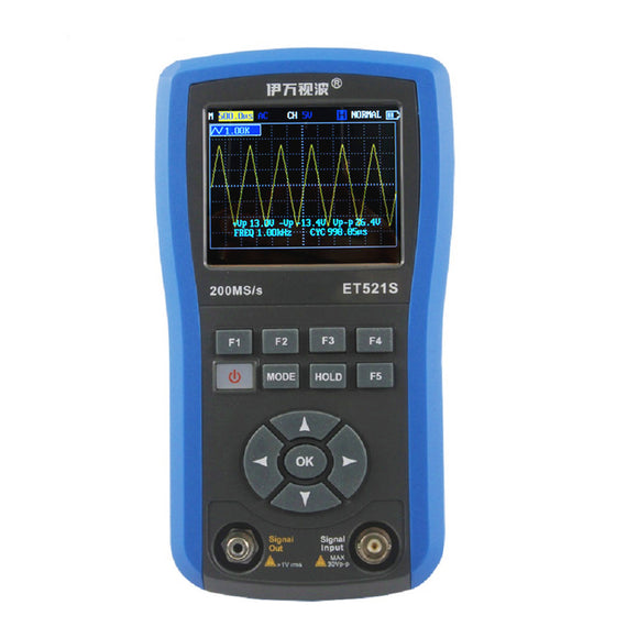 ET521S Handheld 50M 10Hz-156 kHz Oscilloscope Scopemeter Function Signal Generator LCD Display Teste