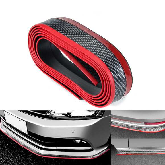 2.5M Carbon Fiber Car Front Bumper Spoiler Lip Splitter Valance Chin Protector