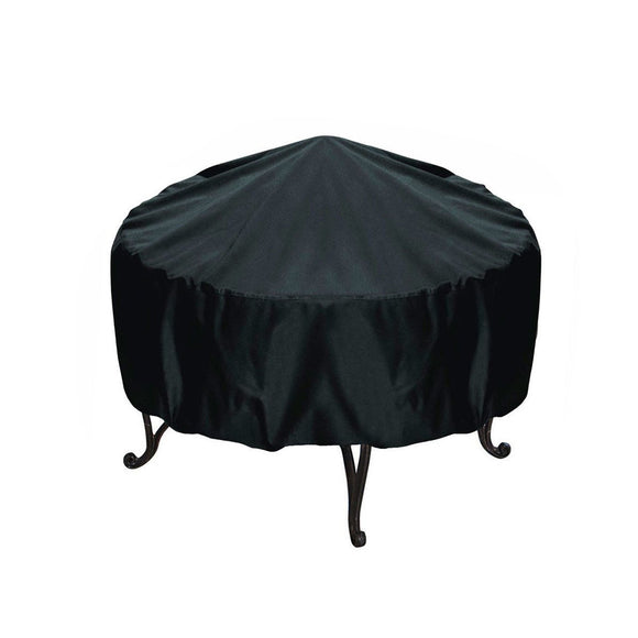 Patio Round Fire Pit Cover Waterproof Grill BBQ Cooking Protector Black