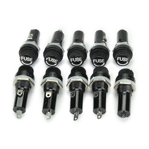 10pcs Electrical Panel Mounted Glass Fuse Holder For Radio Auto Stereo 6x30mm
