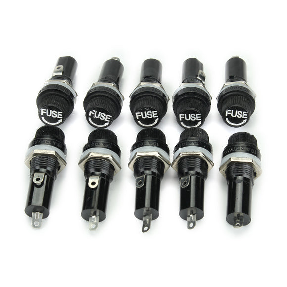 10pcs Electrical Panel Mounted Glass Fuse Holder For Radio Auto Stereo 6x30mm