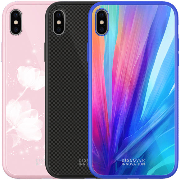 NILLKIN Shockproof Tempered Glass + Soft TPU Back Cover Protective Case for iPhone XS