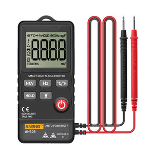 ANENG AN303 Mini True Rms Digital Multimeter 4000 Display DC/AC Voltmeter Tester Capacitance NCV Ohm Resistance Hz Test Car