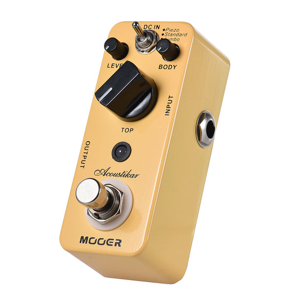 MOOER MAC1 Acoustikar Acoustic Guitar Effects Pedal with 3 Working Modes Piezo/Standard/Jumbo