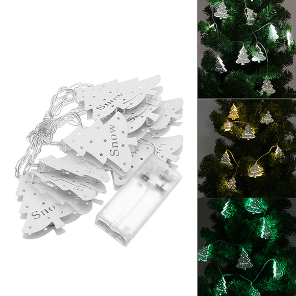 Battery Powered 10LEDs Snowflake Metal Warm White Pure White Green String Light for Christmas
