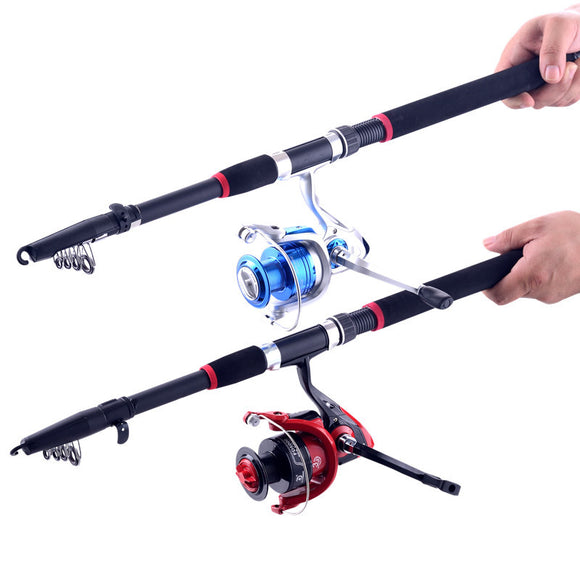 ZANLURE 2.4m/3.6m Glass Fiber Sea Telescopic Fishing Rod Reel Combo Sea Fishing Suit