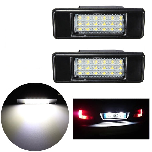 2 x LED SMD License Plate Light For Peugeot 106 207 307 308 406 407 508 White