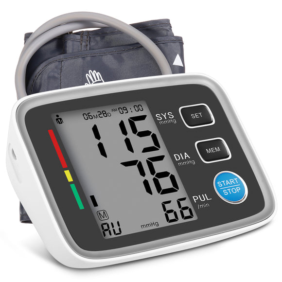 Automatic Digital Upper Arm Blood Pressure Monitor Pulse Rate Irregular Heartbeat Detector Cuff FDA LCD Display