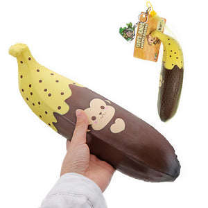Puni Maru Giant Chocolate Banana Squishy 35CM Huge Licensed Slow Rising With Packaging Jumbo Toy