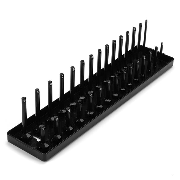 30 Slot 3/8 Inch Metric Socket Rack Storage Rail Tray Holder Shelf Organizer Machinery Parts
