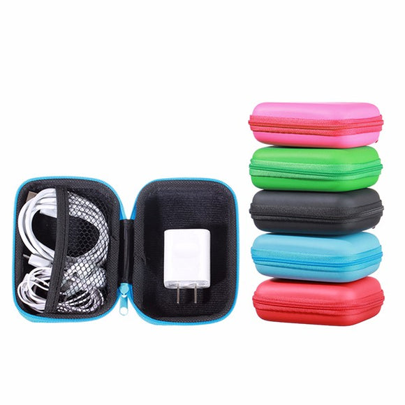 Universal Carrying Portable Zipper Storage Box Cover For Earphone Cable Hard Disk Drive