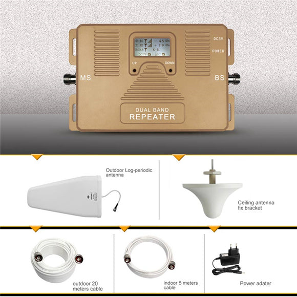 ATNJ LCD 2-in-1 Smart Full Dual Band 850/2100MHz 2G 3G 4G Mobile Signal Booster Repeater Amplifier