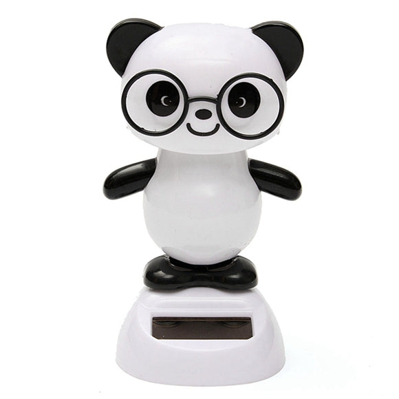 Solar Powered Glasses Panda Flip Flap Swinging Shook His Head Doll