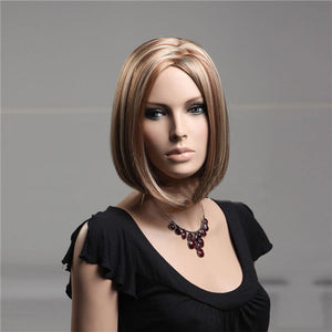 NAWOMI 100% Kanekalon Ultra Straight Synthetic Hair Wig Middle Bang Capless Elegant Charming Soft