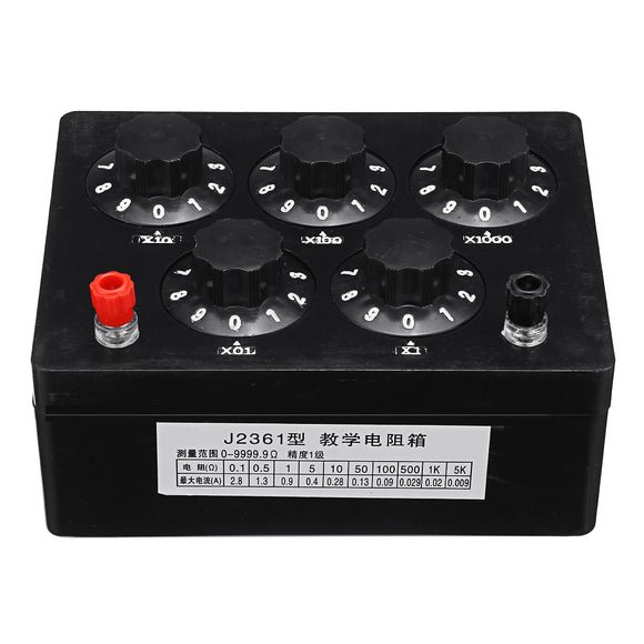 0-9999.9 Variable Resistor Substitution Box Ohm Adjustable Substitution Resistance Knob Switch Precision Physical Experiment