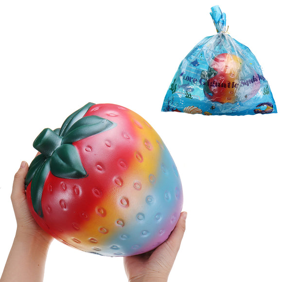 Huge Strawberry Squishy 26*22CM Giant Fruit Slow Rising Soft Toy Gift Collection With Packaging