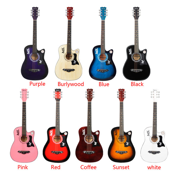 38 Inch 6 Strings Acoustic Guitar Wooden Guitar For Beginners With Guitar Bag/Pick/Strap/Pipe