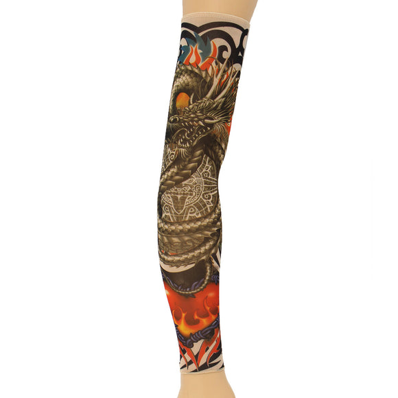 1pc Dragon Tattoo Sleeves Nylon Spandex Stretchy Temporary Arm Stockings