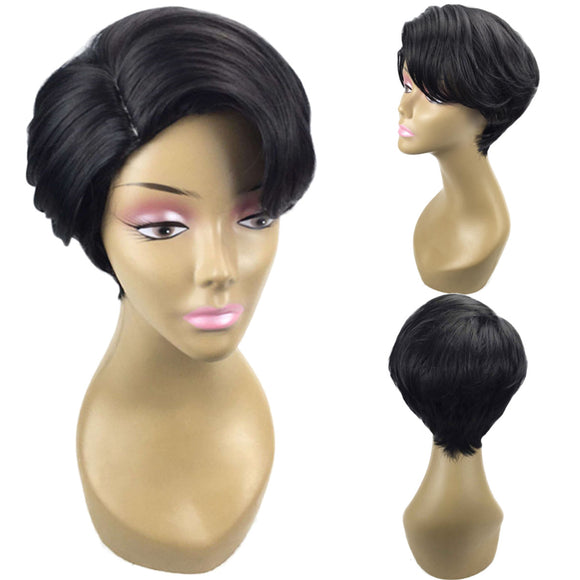Women Natural Black Short Bob Hair Ombre Wigs Party Costume Cosplay Full Wig