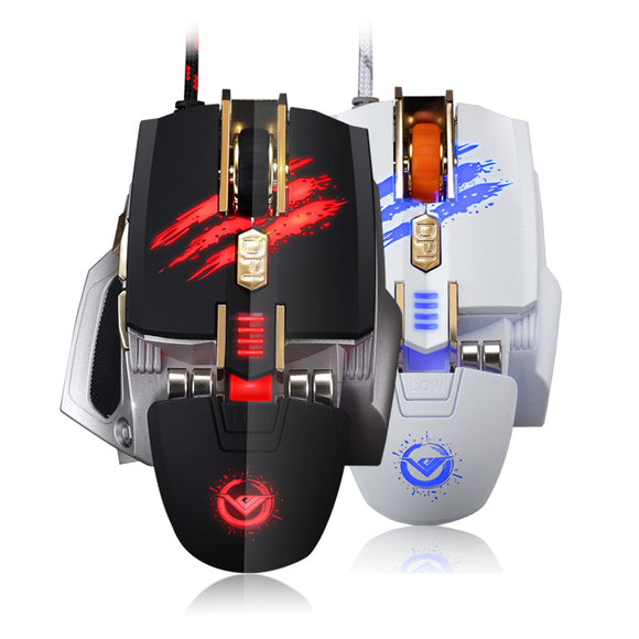 RAJFOO Adjustable 4000DPI 7 Keys USB Wired Laser Gaming Mouse Support Macro Setting