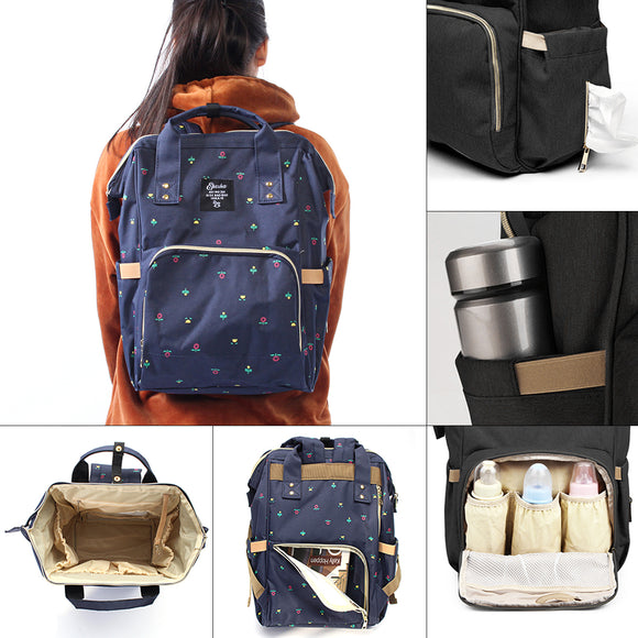 High-capacity Mom Maternity Nappy Backpack Multifunction Outdoor Diaper Bags With Bottle Sleeve