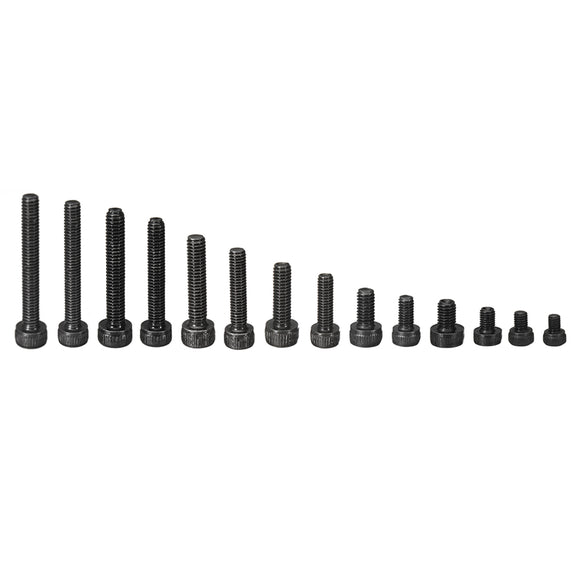 50pcs M3 Hex Socket Cap Head Screws Bolts Assortment Kit 12.9 Grade Carbon Steel