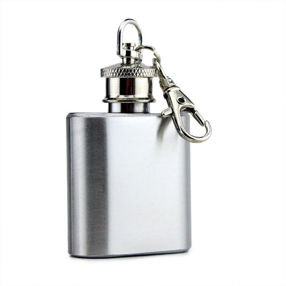 1oz Mini Pocket Stainless Steel Wine Bottle Whiskey Liquor Hip Flask Screw Cap Keychain Wine Flagon