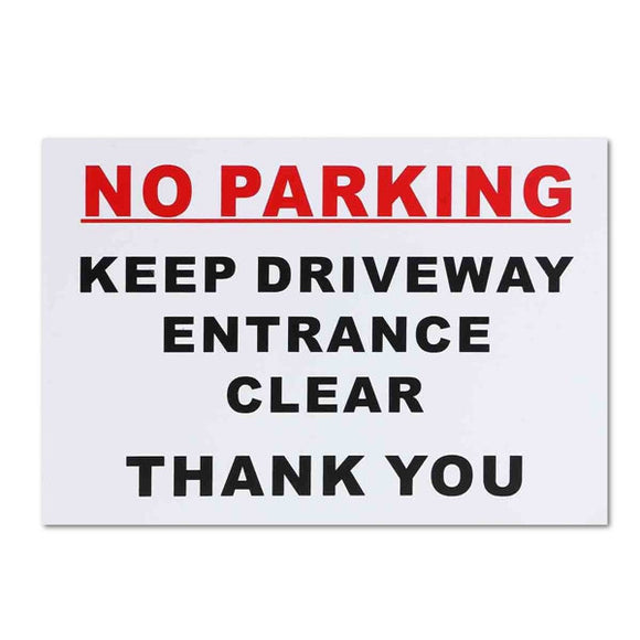 297x210mm No Parking Sticker Keep Driveway Entrance Clear Park Car Warning Sign