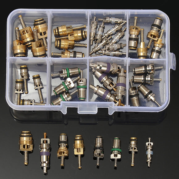 45Pcs Air Conditioning Valve Core For R134a Universal Replacement Kit
