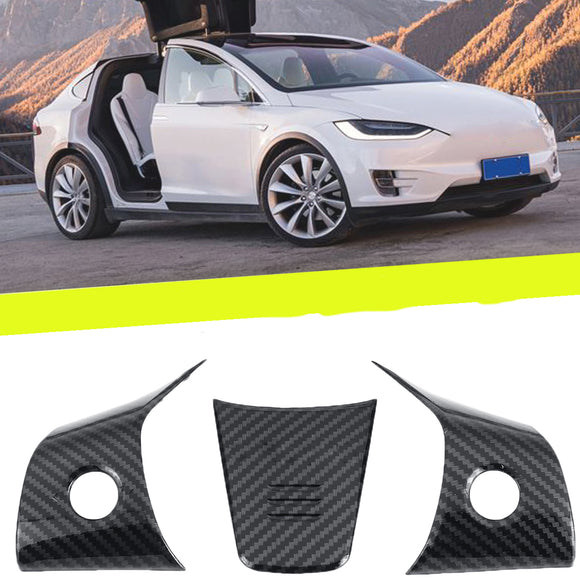 Wheel Steering Panel Covers Trim Carbon Fiber For Tesla Model 3 2017-2019