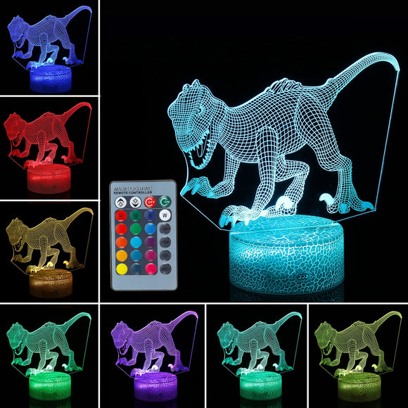 3D Dinosaur Night Light Touch Remmote Control Home Decor Lamp Table Desk Gift