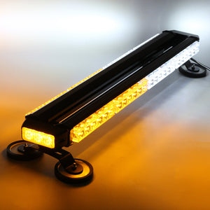 26Inch 162W LED Emergency Warning Lights Bar Double Side Flash Strobe Lamps 12V Yellow+White