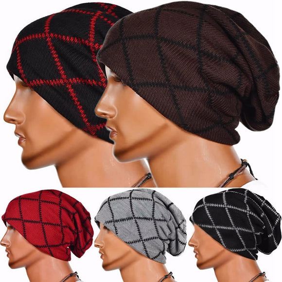 Unisex Winter  Riding Warm Knit Ski Beanie Lattice Cap Slouchy Baggy Hat