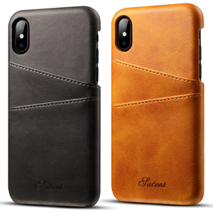 Premium Cowhide Leather Card Slot Protective Case For iPhone XS Max