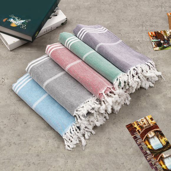 100x180cm Large Beach Turkish Towel Bath Towel Hammam Cotton Striped Washcloths