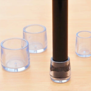 4pcs Transparent Rubber Table Chair Leg Cap Cover Furniture Leg Feet Protector