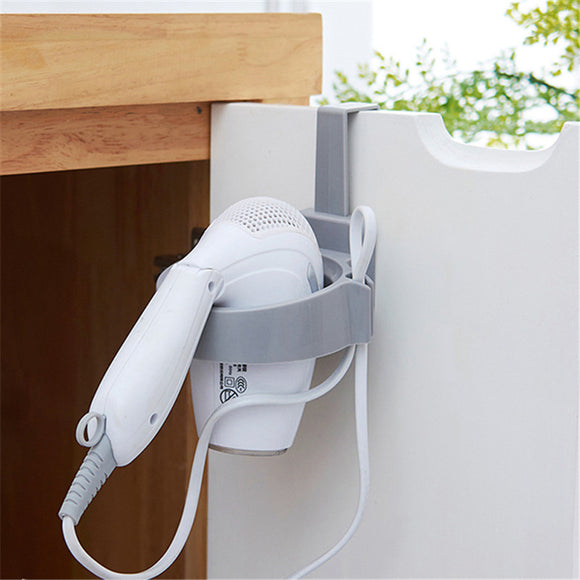 Door Hook Ring Portable Bathroom Hair Dryer Stand Organizer Hairdryer Holder Rack Plastic for Home H