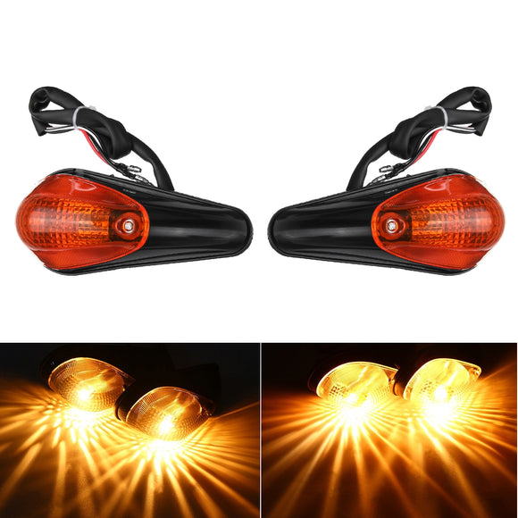 Pair 12V Clear/Amber/Smoke Motorcycle Turn Signal Light For Kawasaki Ninja EX250/250R 88-12