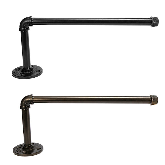 33cm Length Black/Bronze Iron Pipe Shelf Vintage Bracket Holder Home Decor