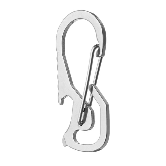 Stainless Buckle Carabiner Keychain Key Ring Clip Hook Bottle Opener Outdoor