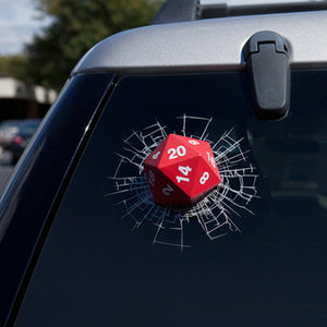 3D Red Car Dice Stickers Rear Window Wiper Reflective Decals