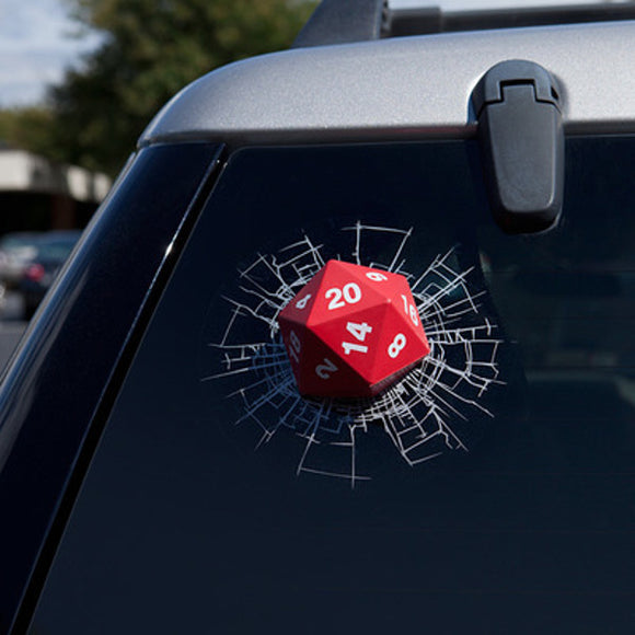 3D Red Car Dice Stickers Rear Window Wiper Reflective Decals
