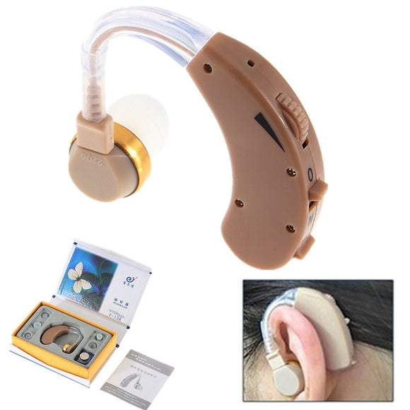 Portable Digital Tone Hearing Aids Aid Deaf-aid Behind The Ear Sound Earphone Amplifier Adjustable with 4 Earplugs