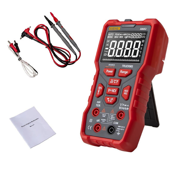 ANENG AN82 Digital Multimeter Professional 9999 Tester esr DIY Diode Capacitor NCV Testers True RMS Analog Meter Multimetro Accessories-Standard